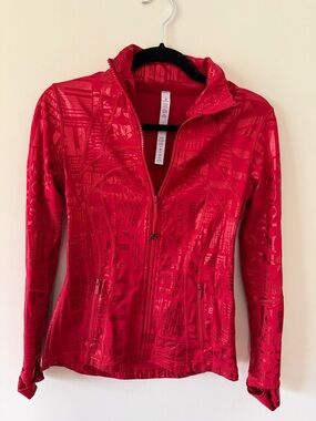 lululemon Define Red Patterned Zip Jacket